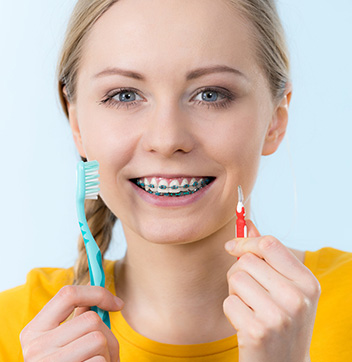 brushing and flossing